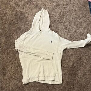 Cream Hoodie with Embroidered Logo